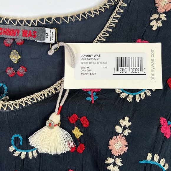 NEW Johnny Was Madhuri Boho Embroidered Geometric Top Tunic Medium - Picture 7 of 10